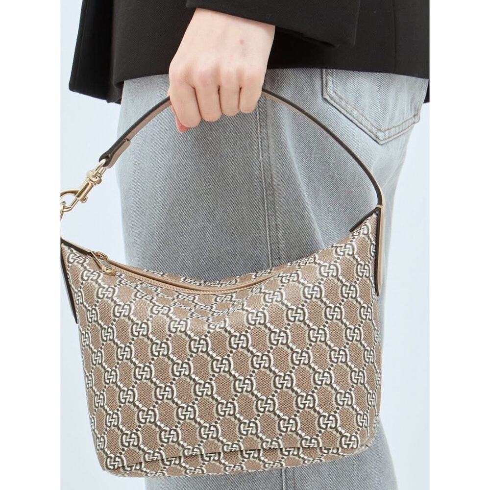 Gucci Interlocking G GG Shadow Shoulder Bag Brown Taupe Super Mini